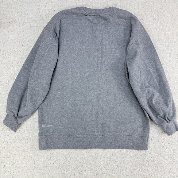 Lululemon All Yours Crew Sweatshirt Gray Size 8 Cotton Oversized - Picture 4 of 11